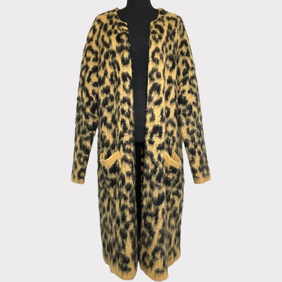 Torrid - Leopard Brushed Longline Cardigan - Tan/Black - Size 1X - Picture 3 of 8